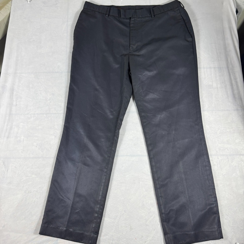 Perry Ellis Mens Flat Front‎ Dress Pants Dark Gray Straight Leg Comfort 38x32